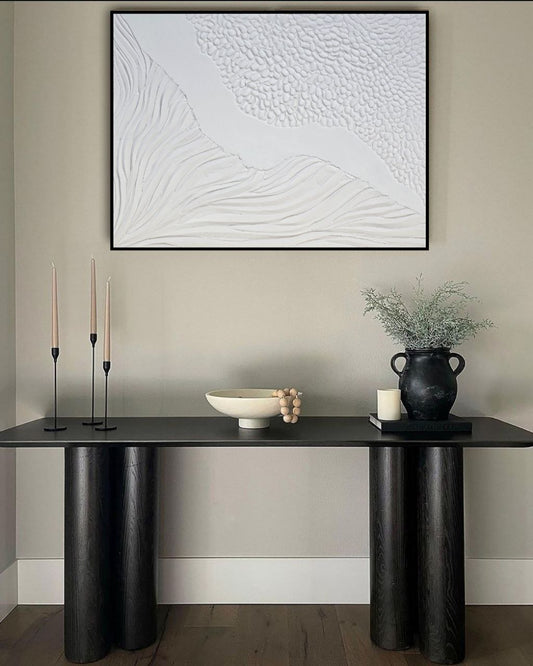 Blanco | Solid White textured Art painting
