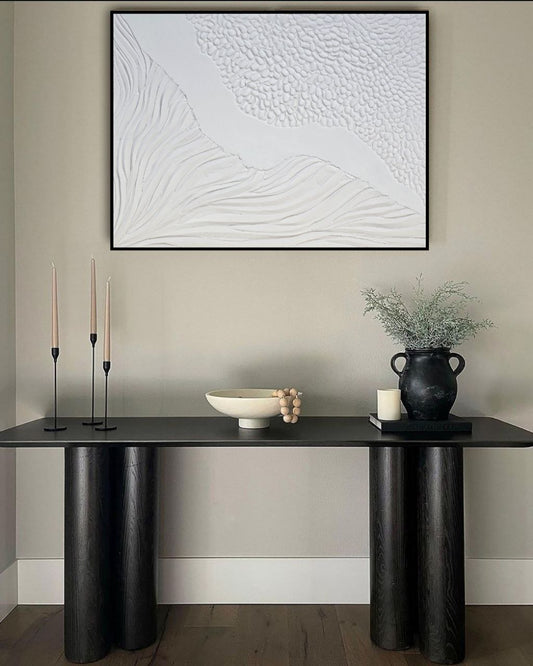 Blanco | Solid White textured Art painting